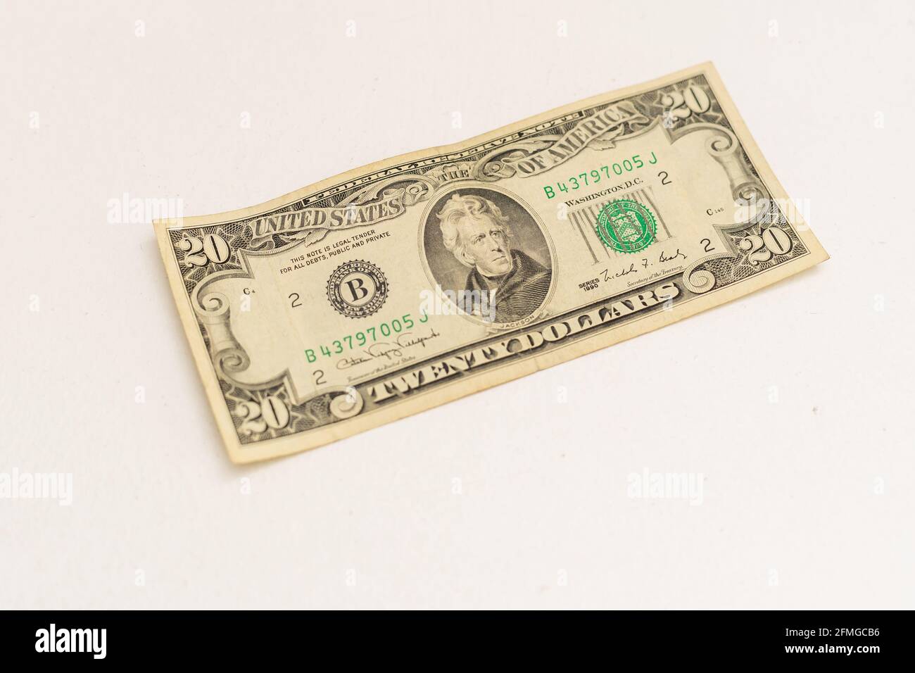 Close up dollar banknote on white background Stock Photo - Alamy