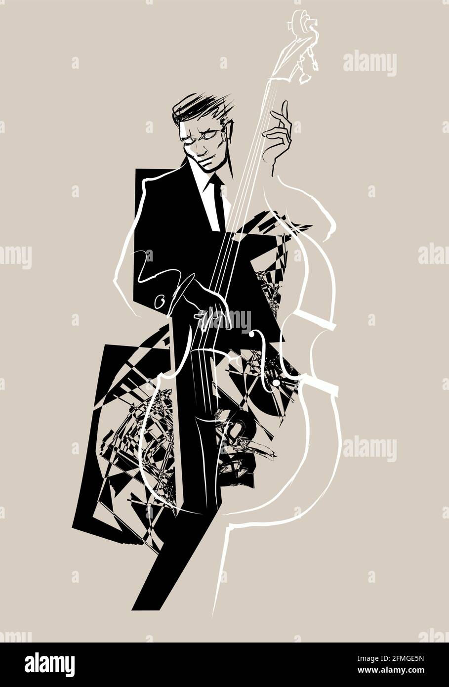 Double bass player. Jazz or classic musician. vector illustration Stock Vector Image & Art Alamy