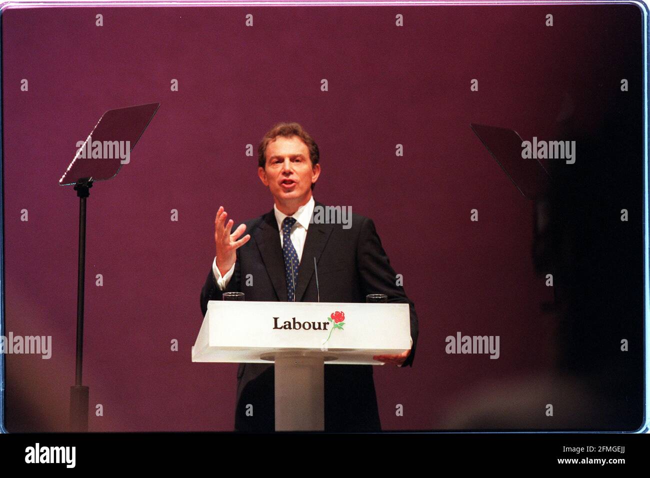 Tony Blair makes first speech Labour Party Conference 1997Tony Blairs