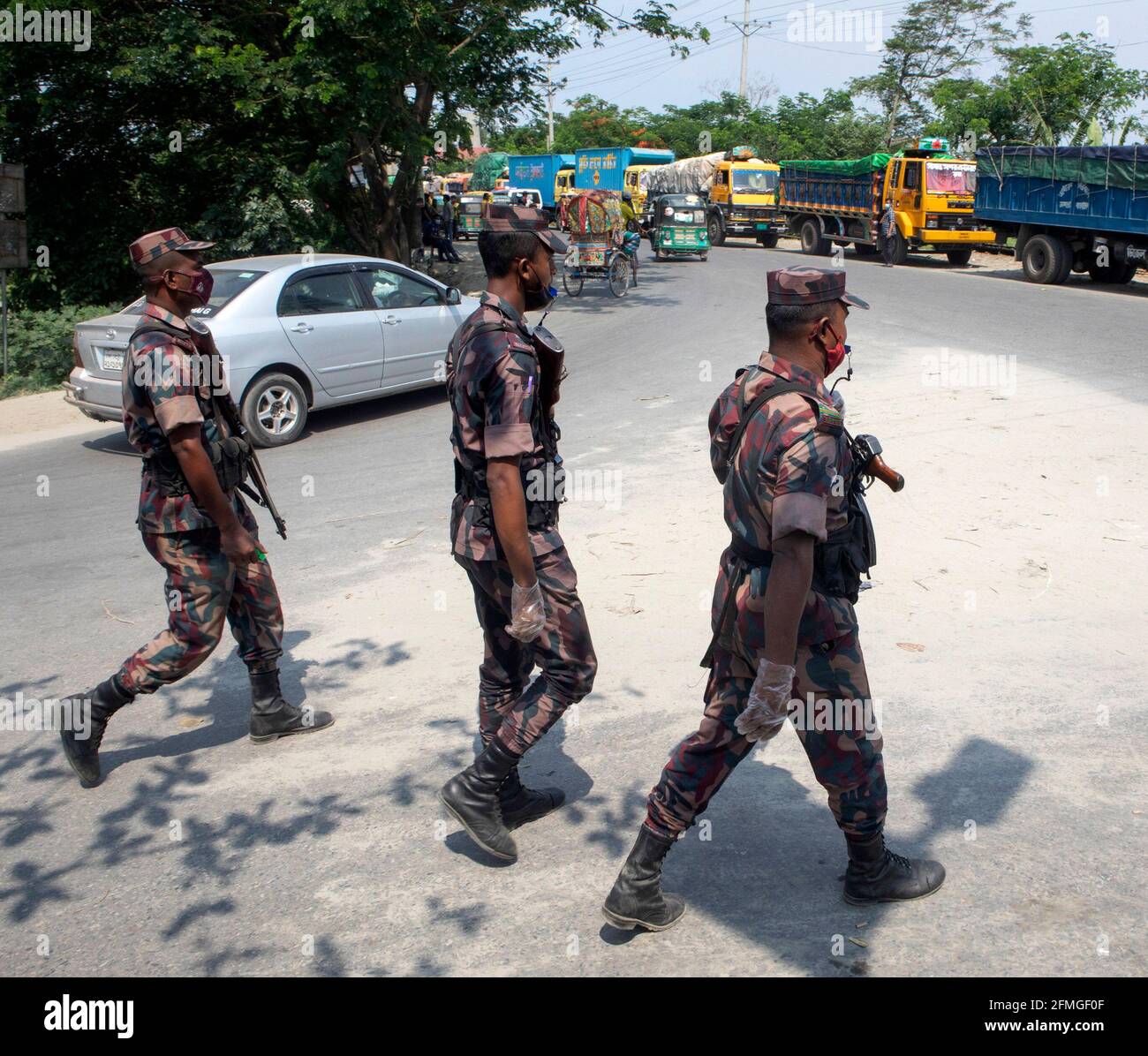 Munshiganj, Bangladesh. 9th May, 2021. Paramilitary Border Guard