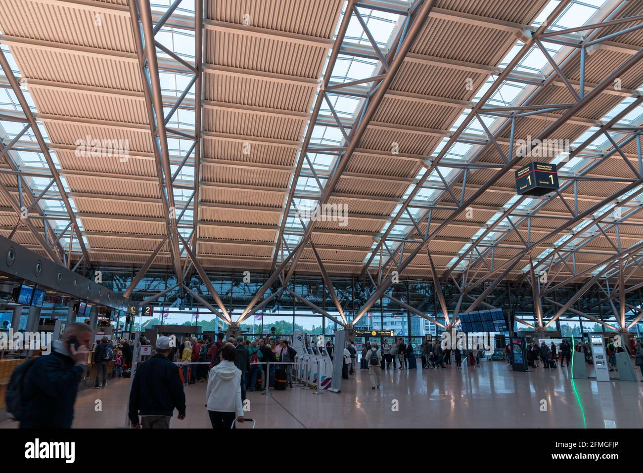 HAMBURG, GERMANY MAY 20, 2019 Terminal 2 of Hamburg Airport Hamburg