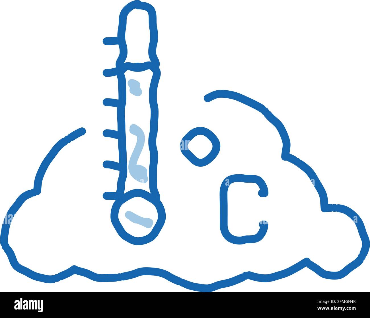 Temperature Cloud doodle icon hand drawn illustration Stock Vector ...