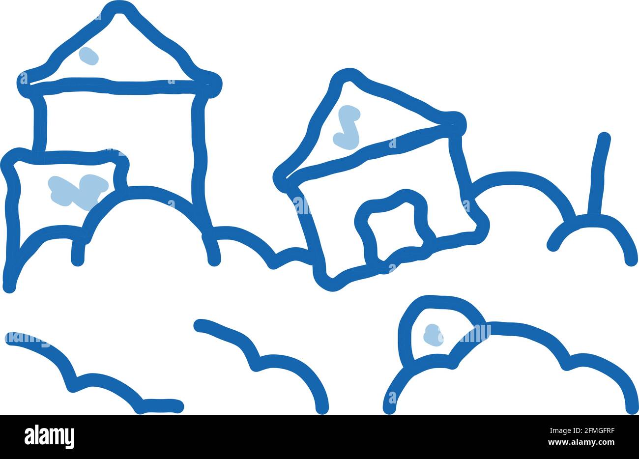 Town Hurricane doodle icon hand drawn illustration Stock Vector Image ...