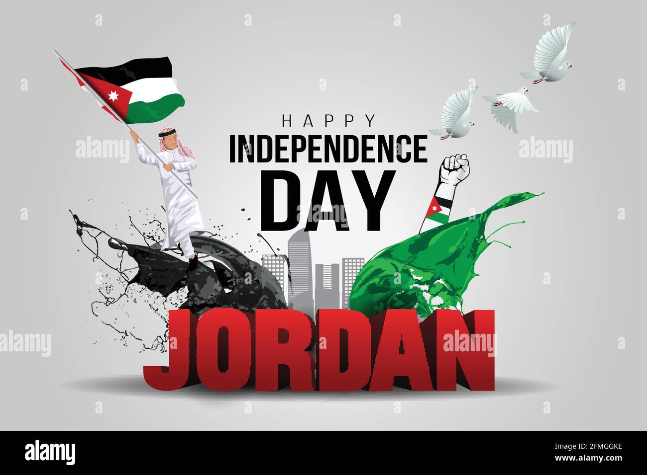Happy Independence Day Jordan Vector Template Design Illustration