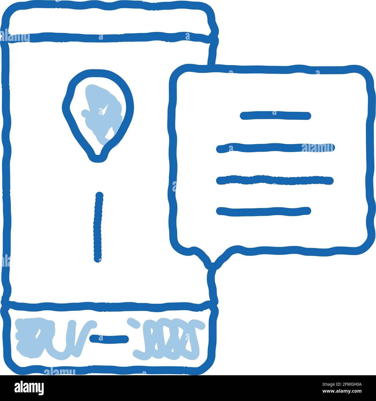 Courier Delivery Mobile Application doodle icon hand drawn illustration ...