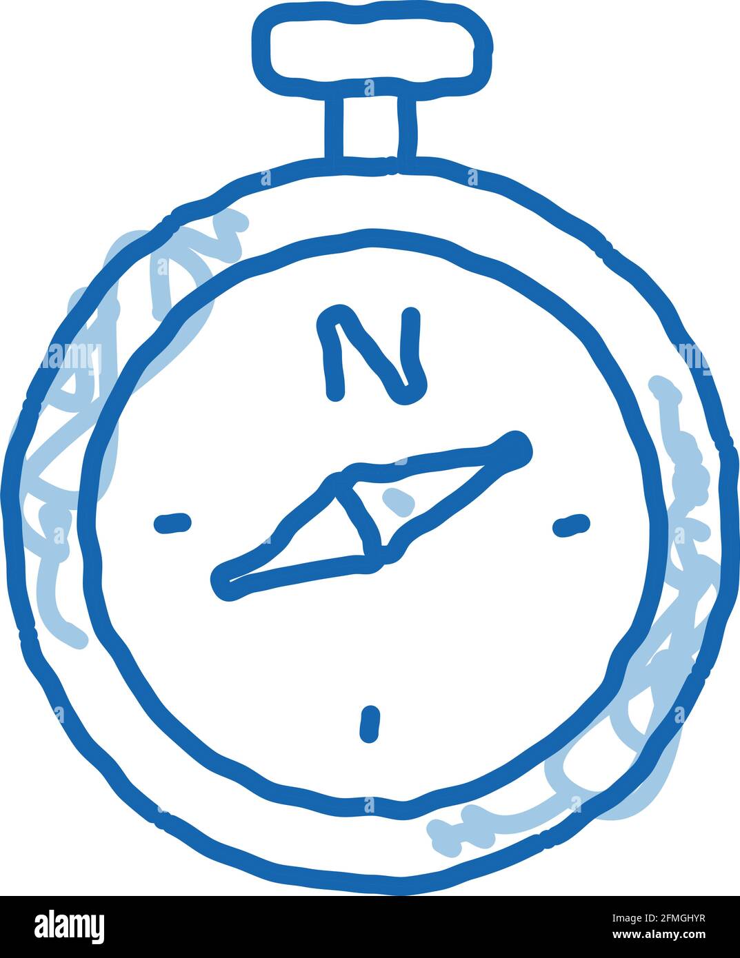 Compass doodle icon hand drawn illustration Stock Vector Image & Art