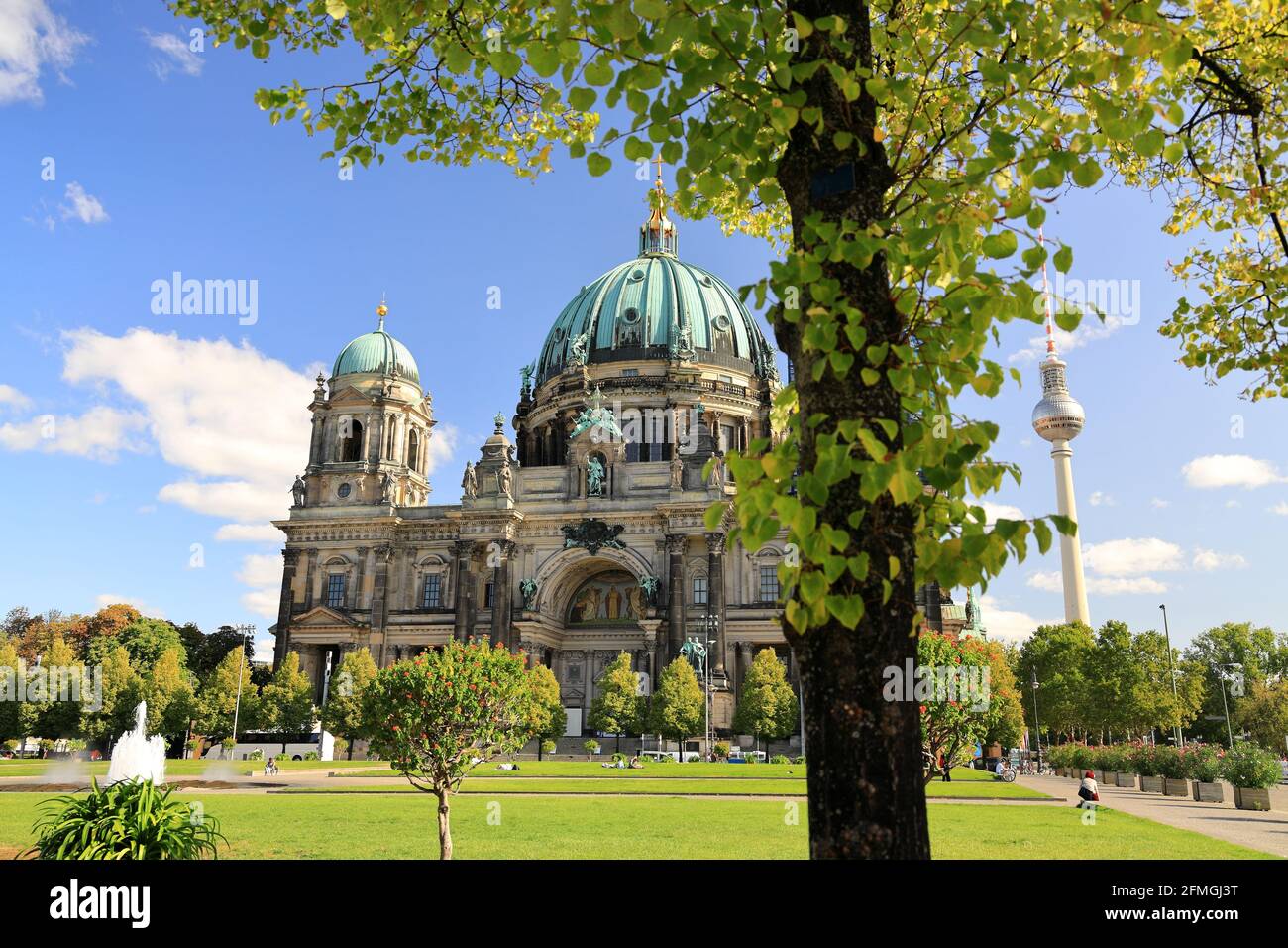 West facade of Berlin Cathedral by day. Germany, Europe. Stock Photo