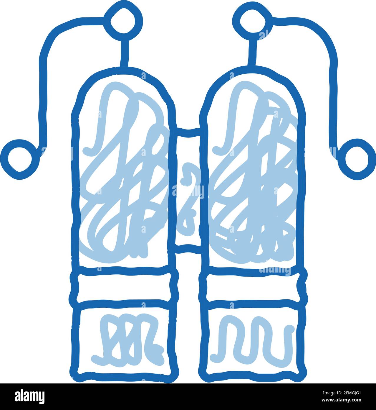 Oxygen Cylinder doodle icon hand drawn illustration Stock Vector Image ...