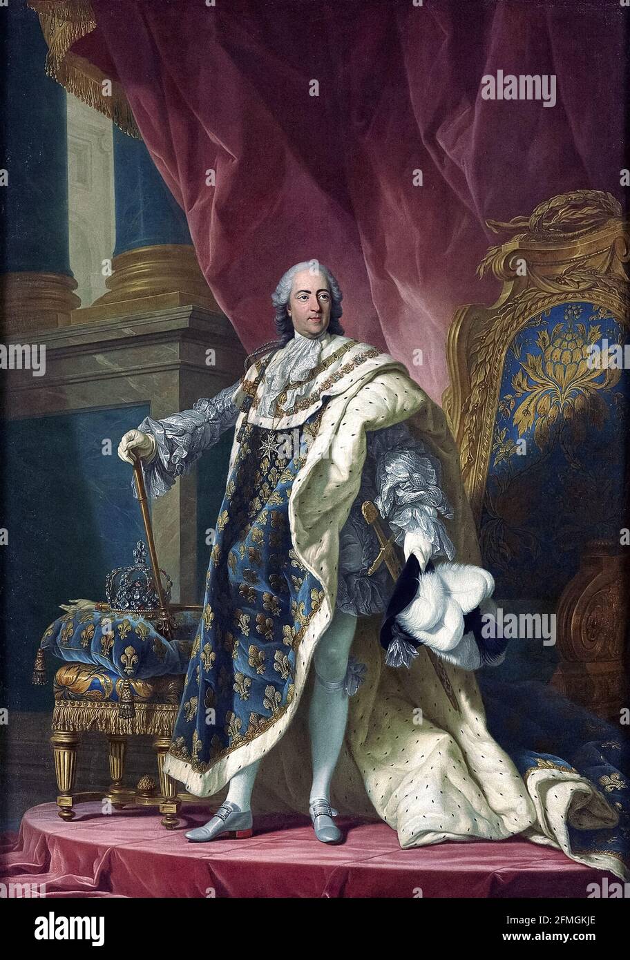 Portrait of King Louis XV  Louis -  Michel van Loo  1763 Stock Photo