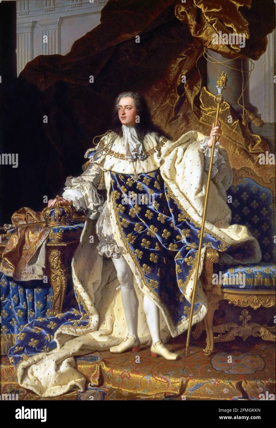 Portrait of King Louis XV in his twentieth year by Hyacinthe Rigaud 1730 Stock Photo