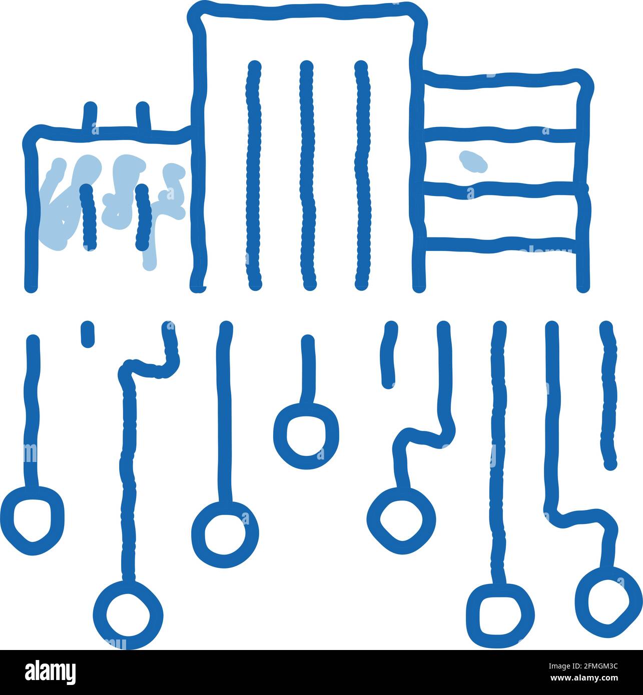 Wi-Fi Signal Network doodle icon hand drawn illustration Stock Vector ...
