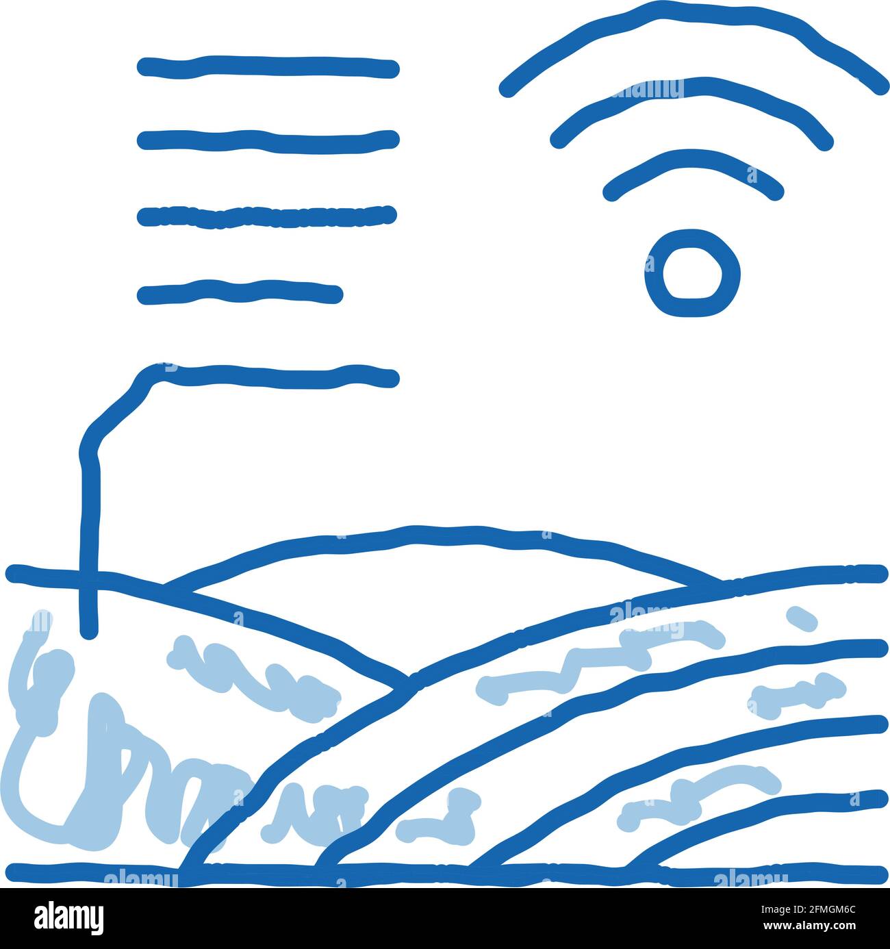 Smart Farm doodle icon hand drawn illustration Stock Vector