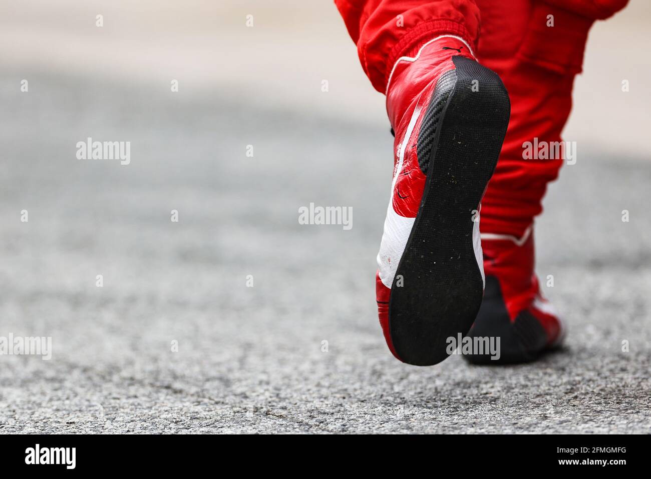Barcelona, Spain. 09th May, 2021. Charles Leclerc (MON) Ferrari - racing  boots. 09.05.2021. Formula 1 World Championship, Rd 4, Spanish Grand Prix,  Barcelona, Spain, Race Day. Photo credit should read: XPB/Press Association