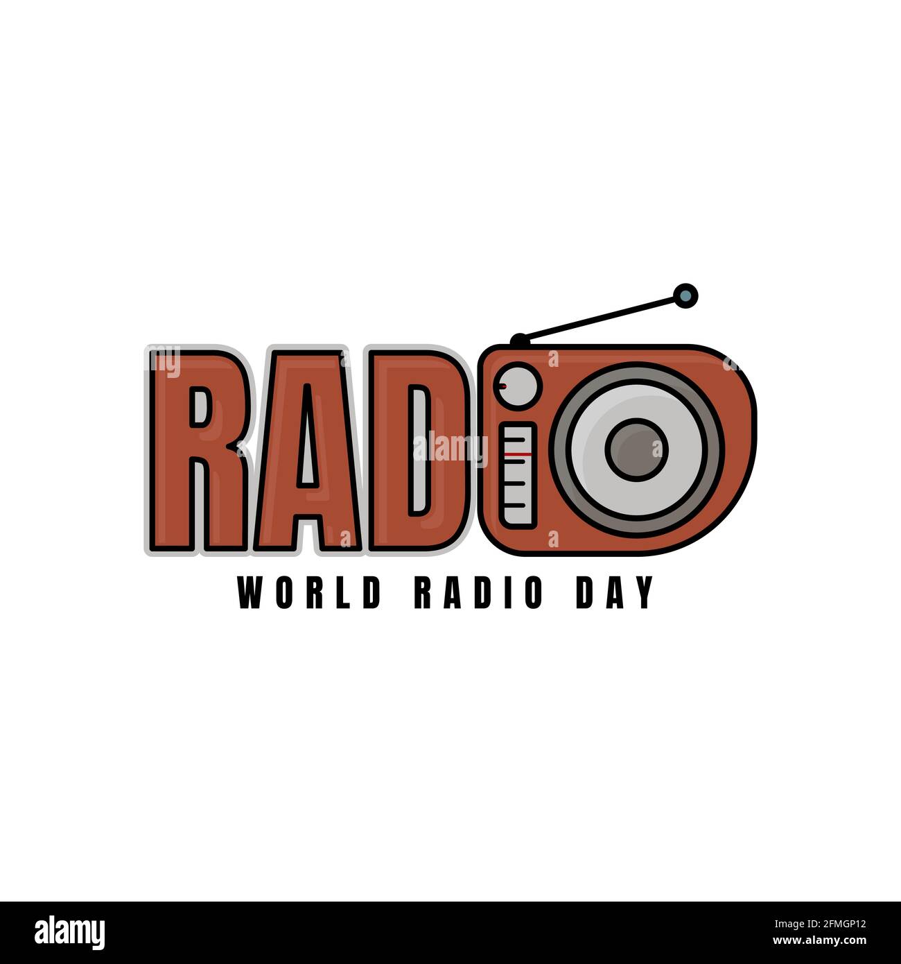 Typography design of Radio with radio object. good template for world radio  day design Stock Vector Image & Art - Alamy
