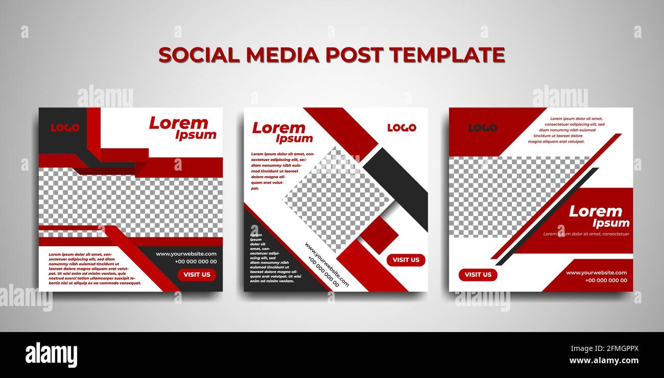 Social media story template. template post for ads. Modern red and Intended For Social Media Brochure Template