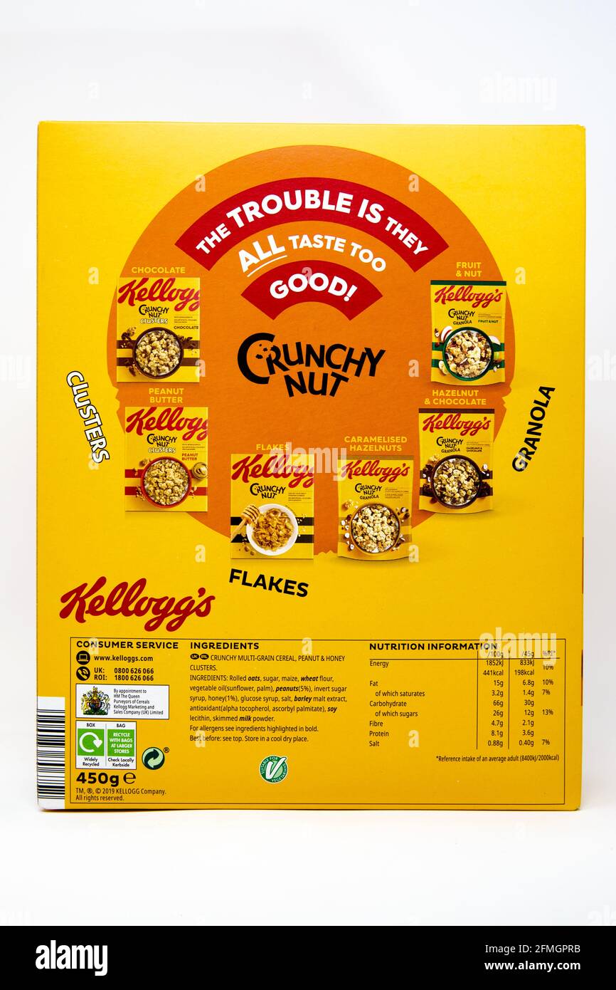 Kellogg's Crunchy Nut Chocolate with Honey and Nut Clusters Cereal 450g