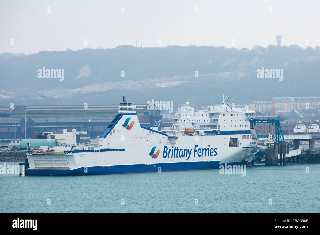 Cherbourg En Cotentin, France. 28th Feb, 2021. Brittany Ferries ferry