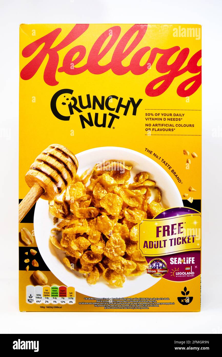 Kelloggs crunchy nut breakfast cereal hires stock photography and