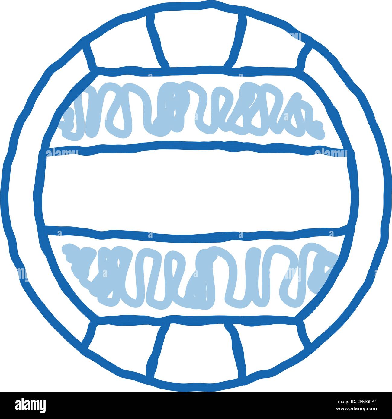 Volleyball doodle icon hand drawn illustration Stock Vector