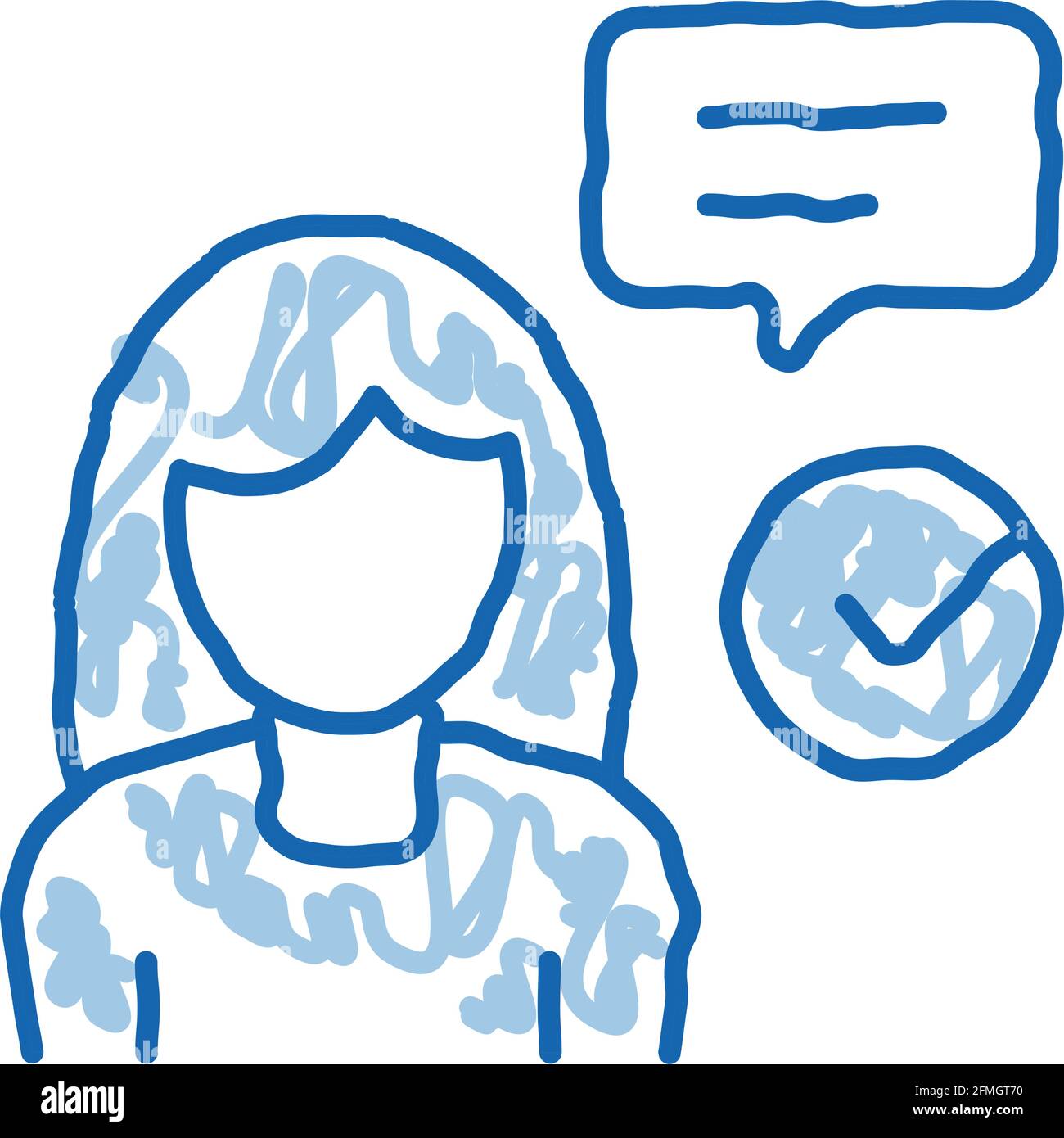 Woman Approved doodle icon hand drawn illustration Stock Vector Image ...