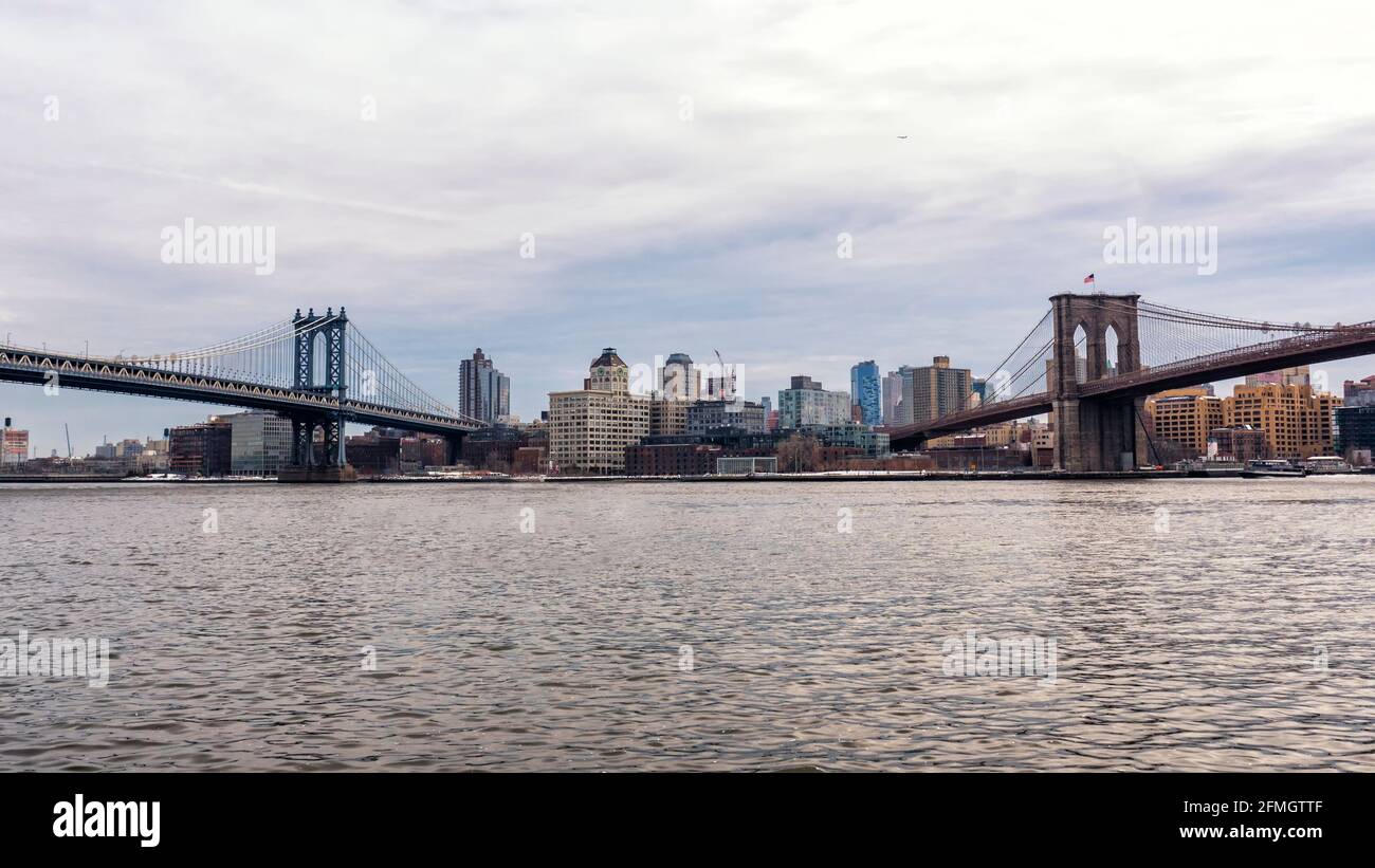 View of Manhattan and Brooklyn bridges from Manhattan Stock Photo - Alamy