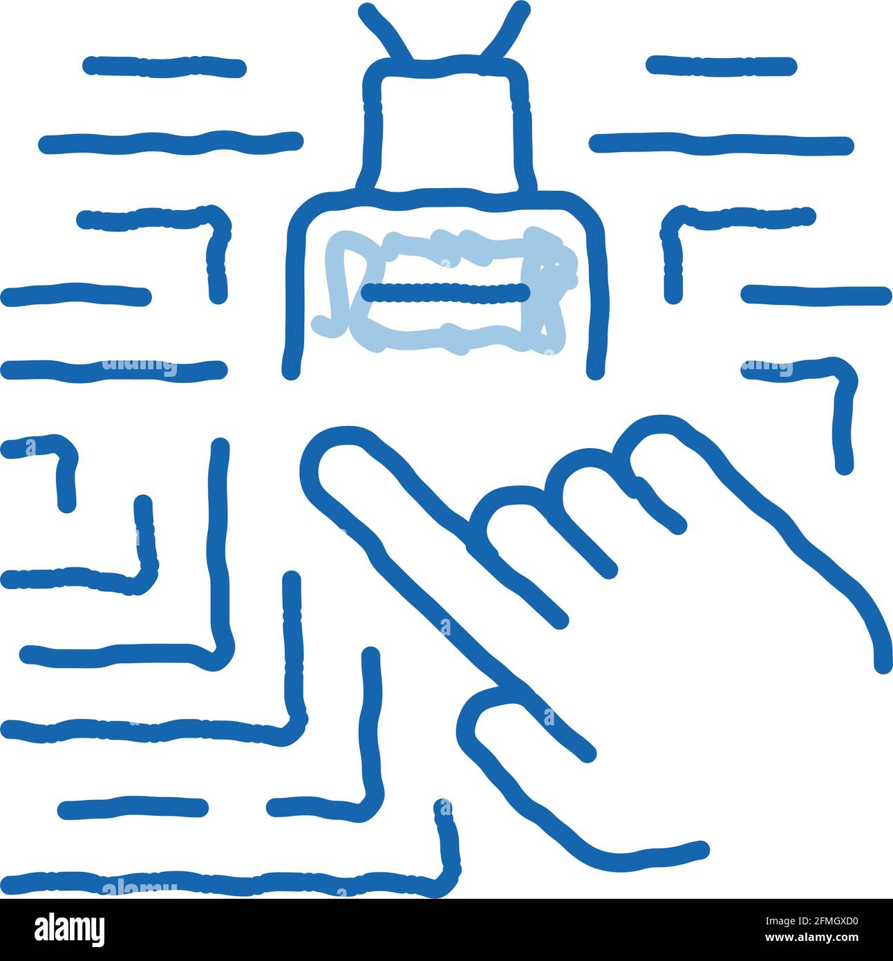 Hand Touch Chip doodle icon hand drawn illustration Stock Vector Image ...