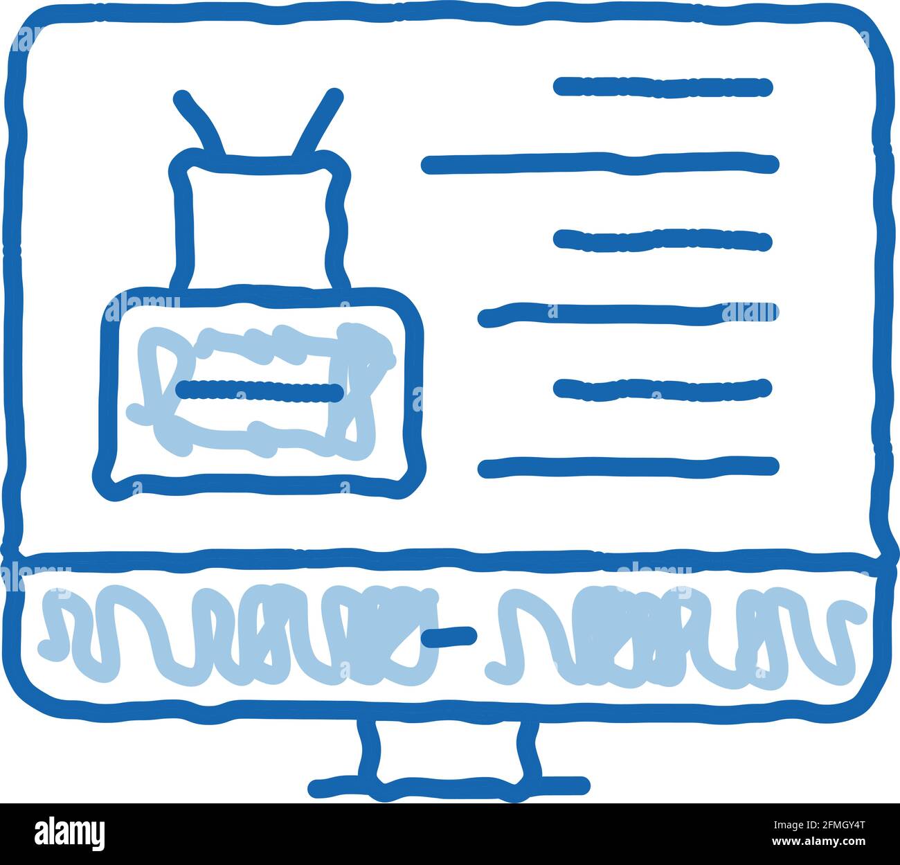 Robotics Web Site doodle icon hand drawn illustration Stock Vector ...