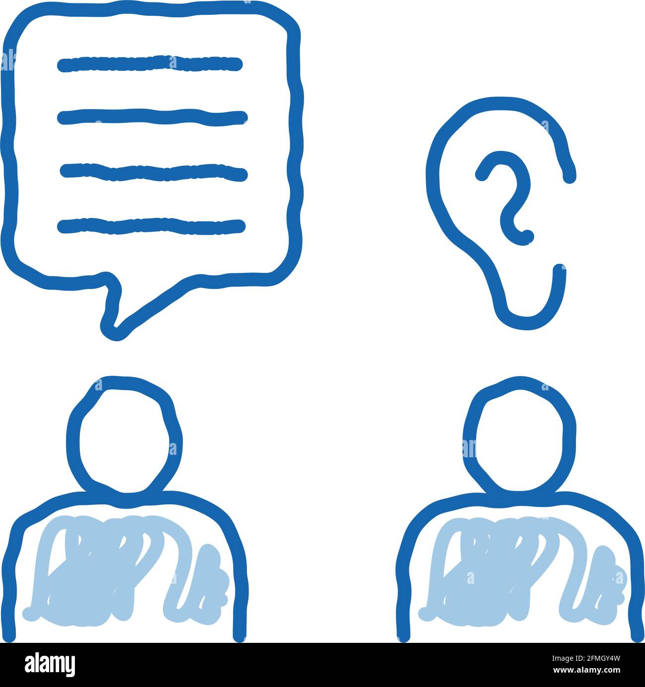 Speak And Listen doodle icon hand drawn illustration Stock Vector Image ...