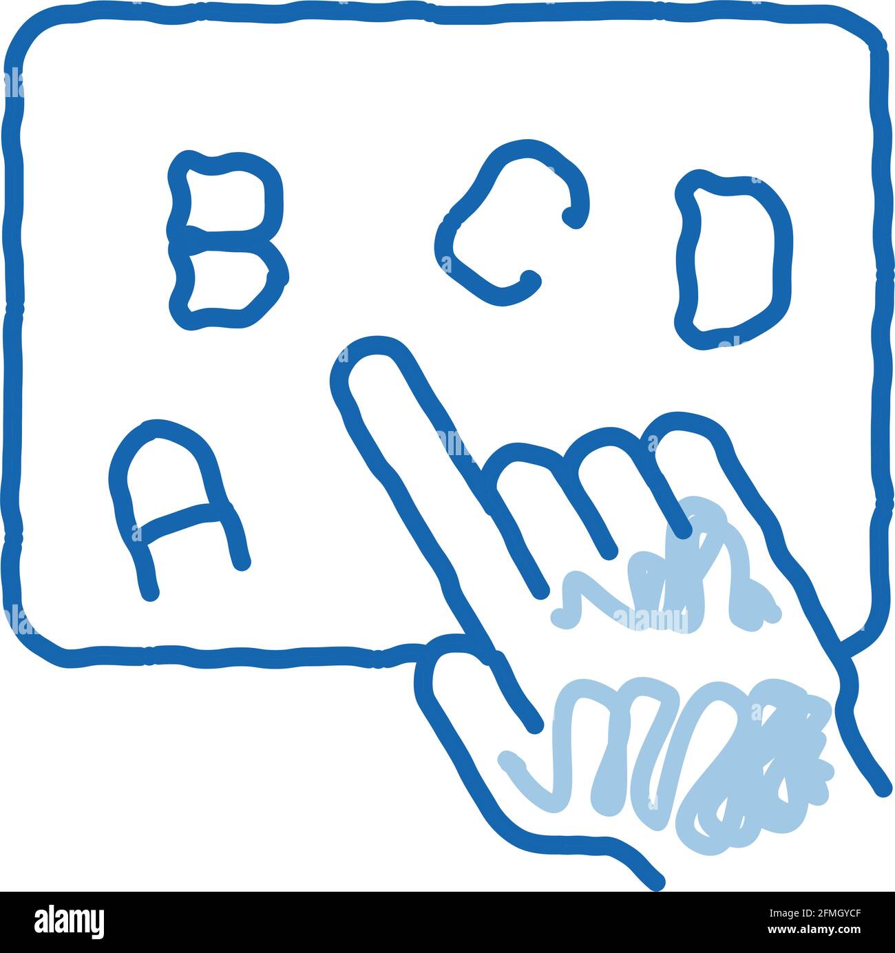 Hand Show Letter doodle icon hand drawn illustration Stock Vector Image ...
