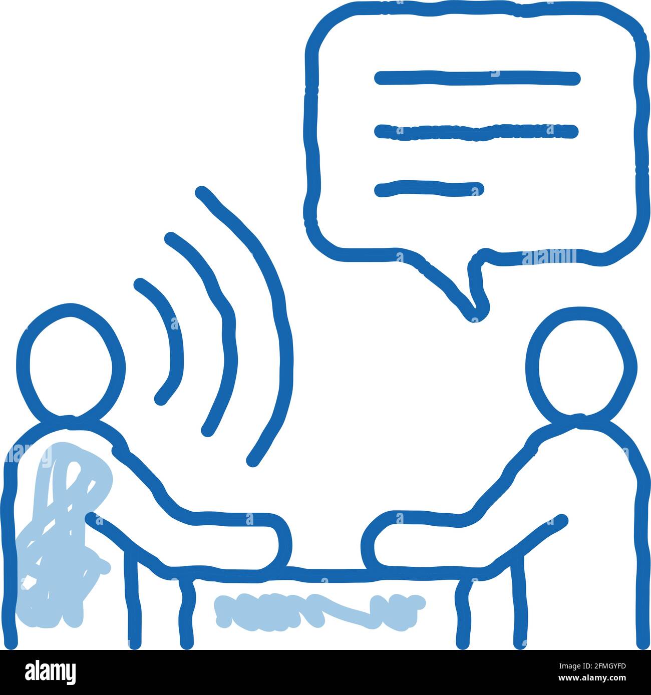 Speech Therapy doodle icon hand drawn illustration Stock Vector