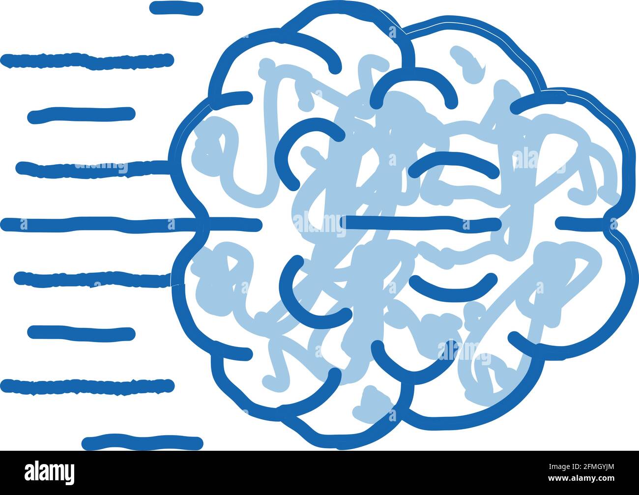 Fast Think Brain doodle icon hand drawn illustration Stock Vector Image ...