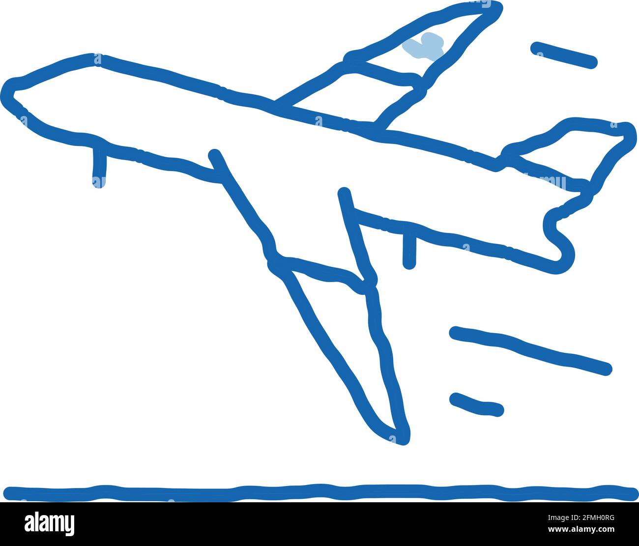 Take Off Airplane Airport doodle icon hand drawn illustration Stock ...