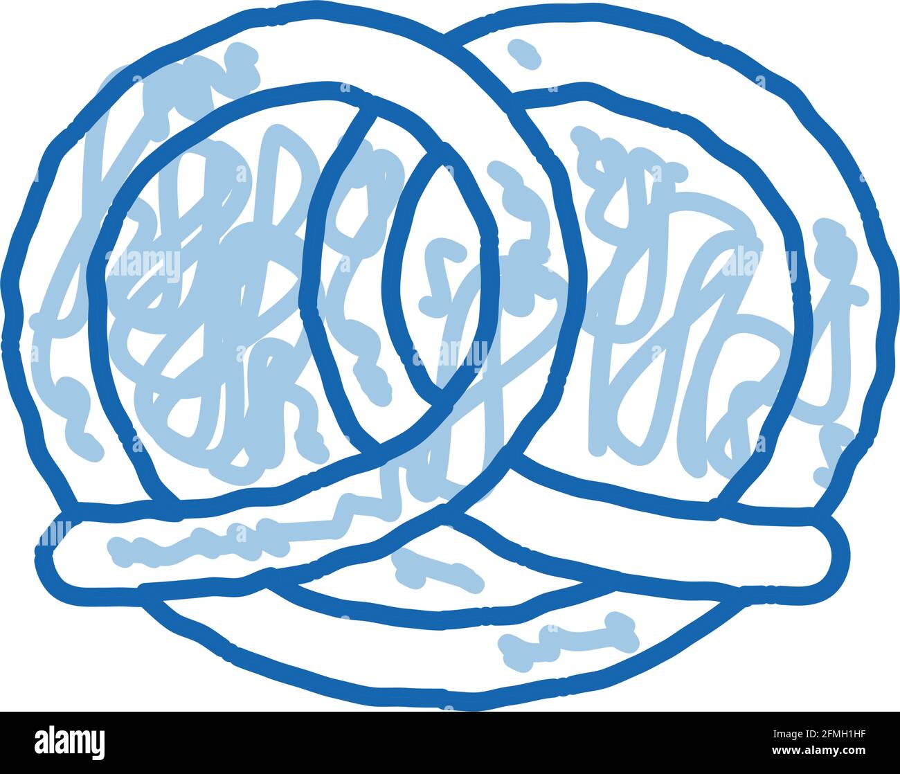 Bakery Pretzel Tasty Food doodle icon hand drawn illustration Stock ...