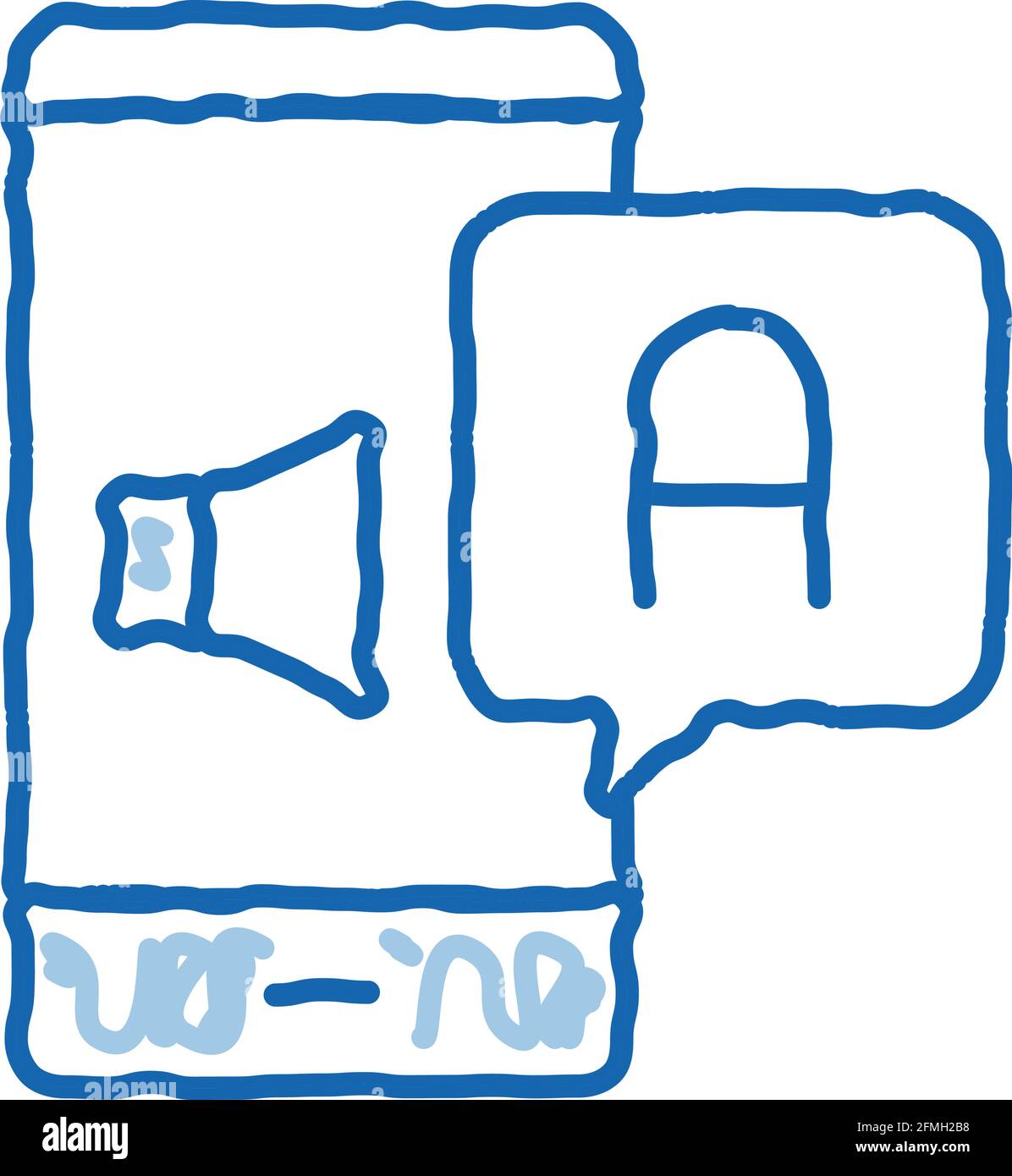 Smartphone Translator App doodle icon hand drawn illustration Stock ...