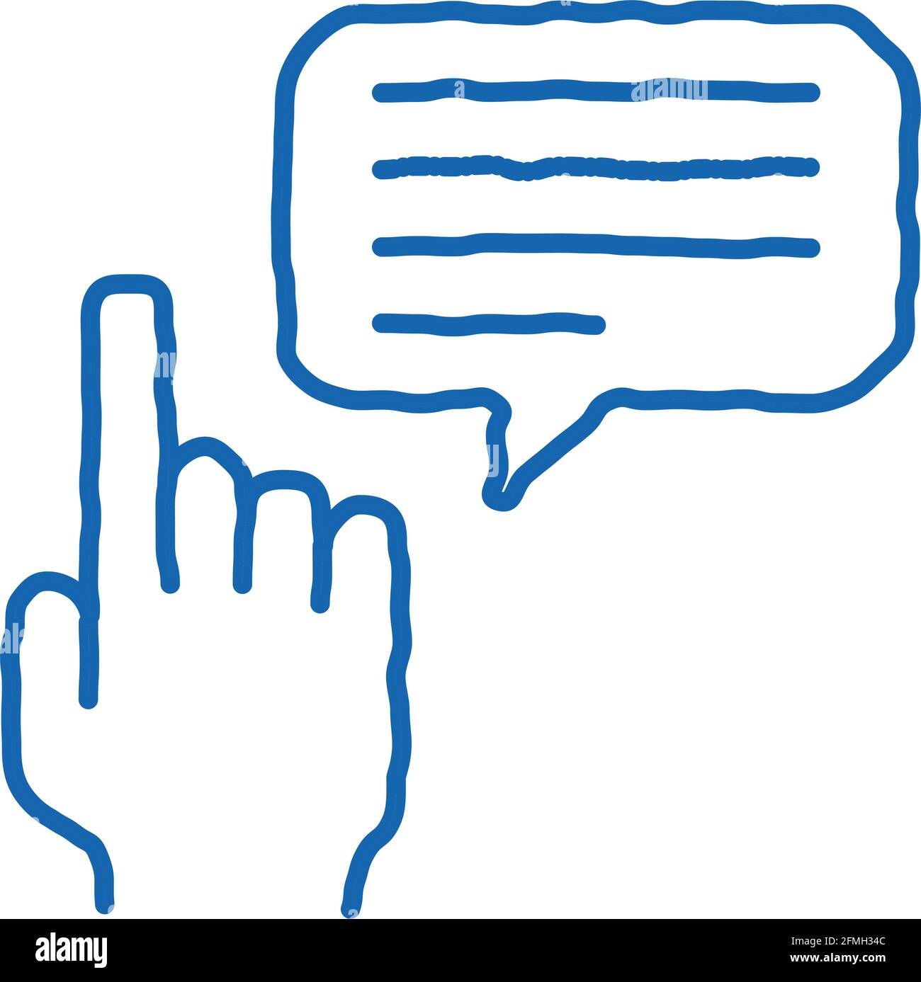 Human Hand Gesture Pointing doodle icon hand drawn illustration Stock ...