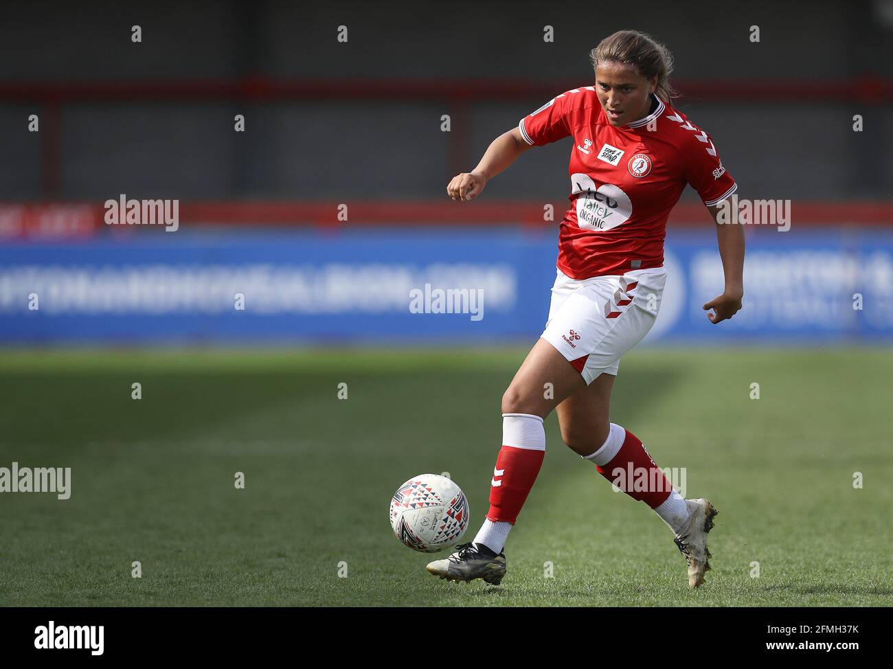 Crawley, UK. 9th May 2021. Abi Harrison of Bristol City during the FA Women's Super League match between Brighton & Hove Albion Women and Bristol City Women at The People's Pension Stadium on May 9th 2021 in Crawley, United Kingdom Stock Photo