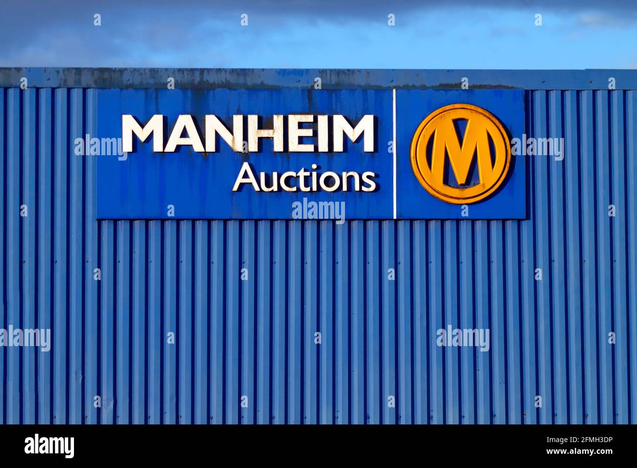 Manheim Auctions sign at the Rothwell depot Stock Photo