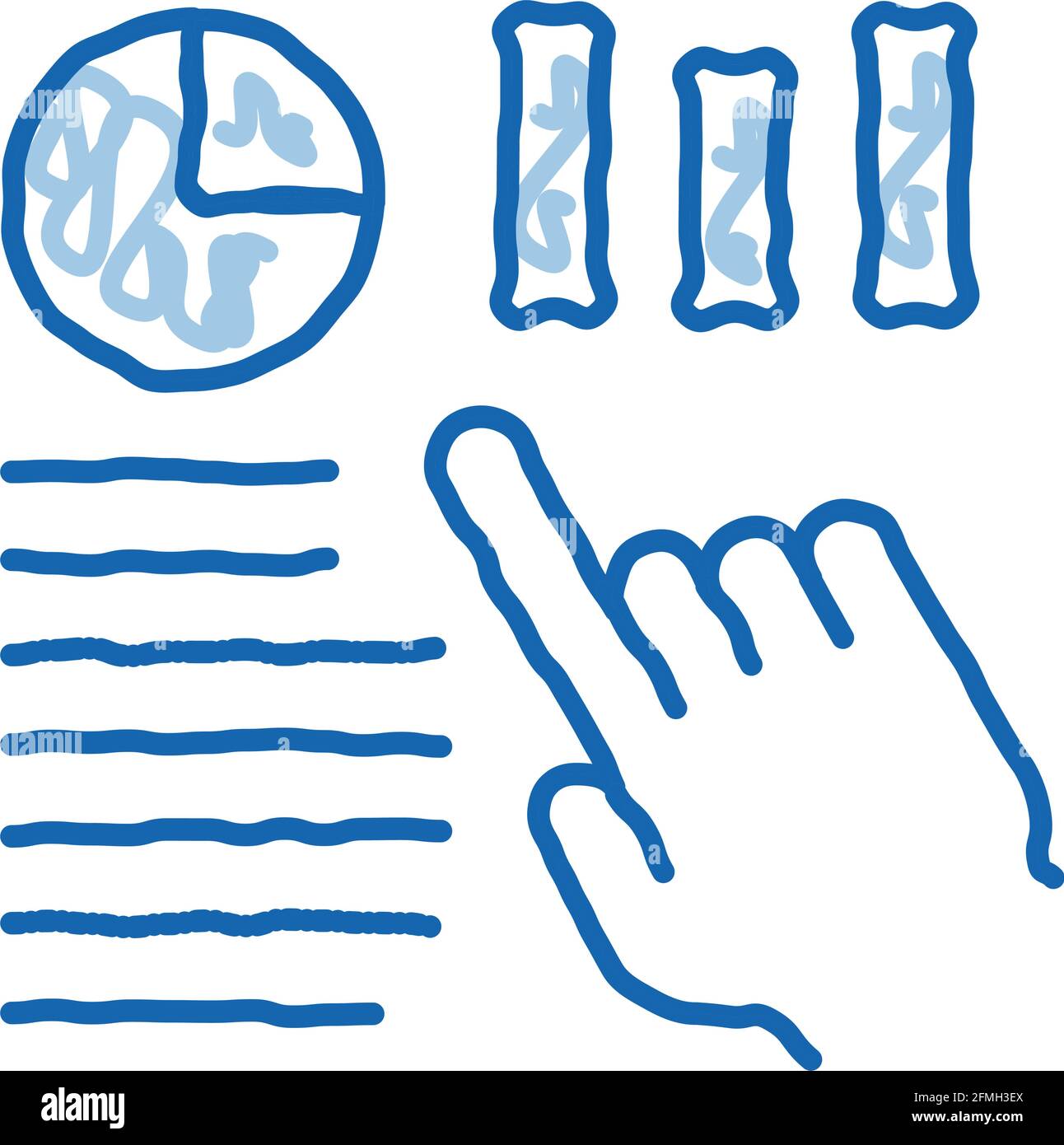 Statistician Assistant Hand doodle icon hand drawn illustration Stock Vector