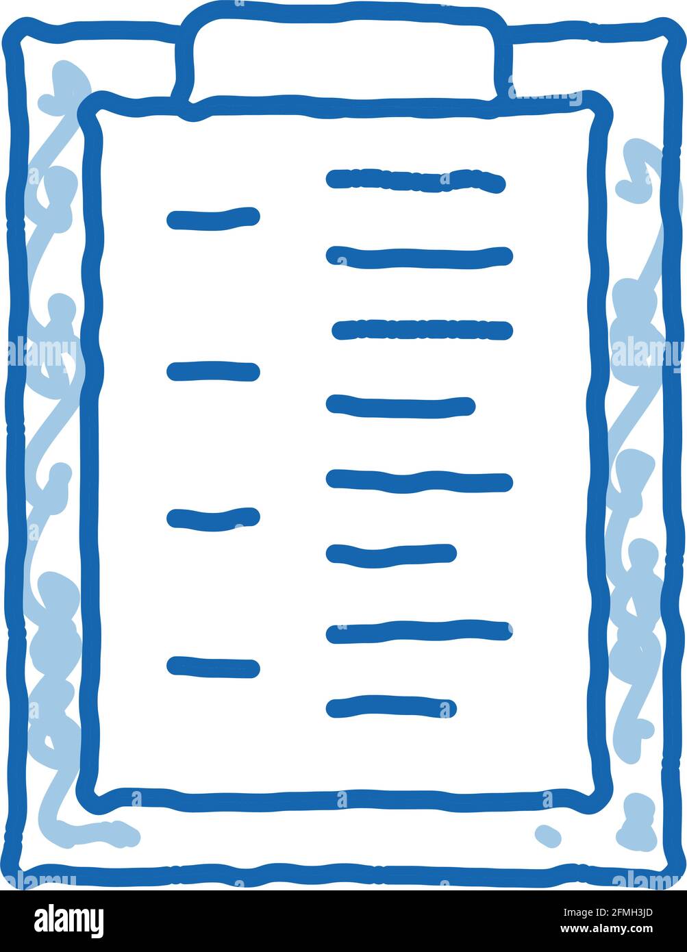 Statistician Report Tablet doodle icon hand drawn illustration Stock Vector