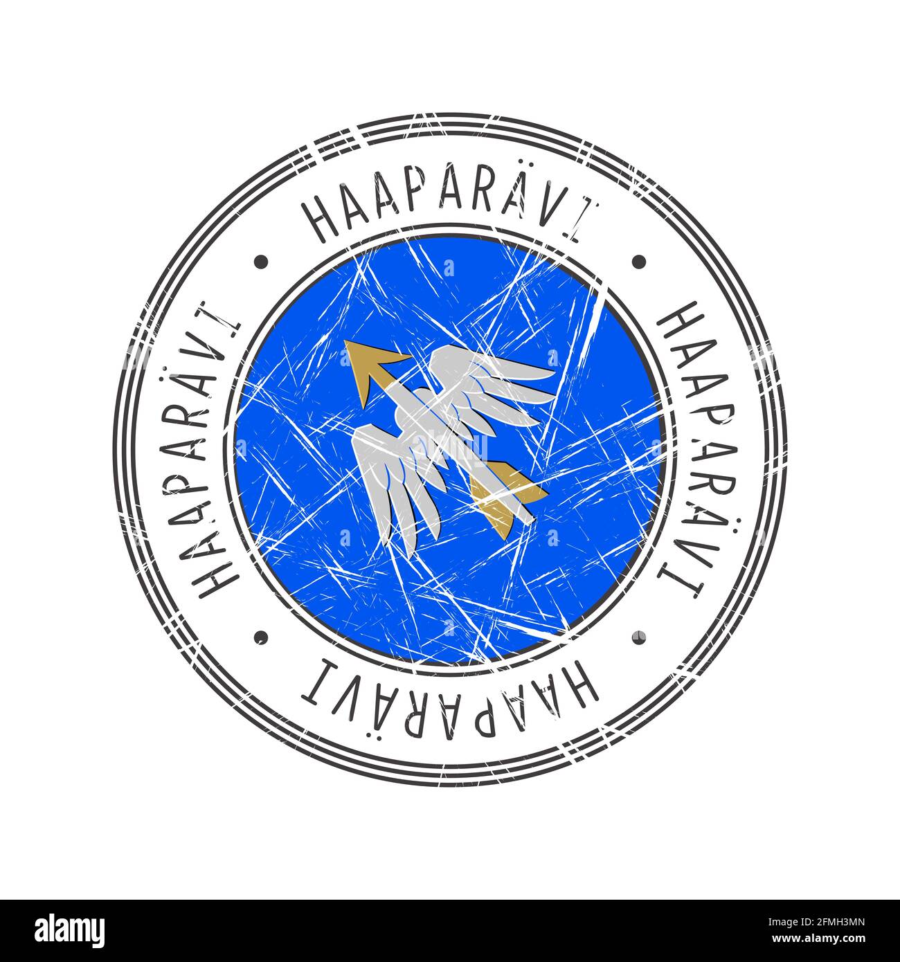Haapajarvi city, Finland. Grunge postal rubber stamp over white background Stock Vector