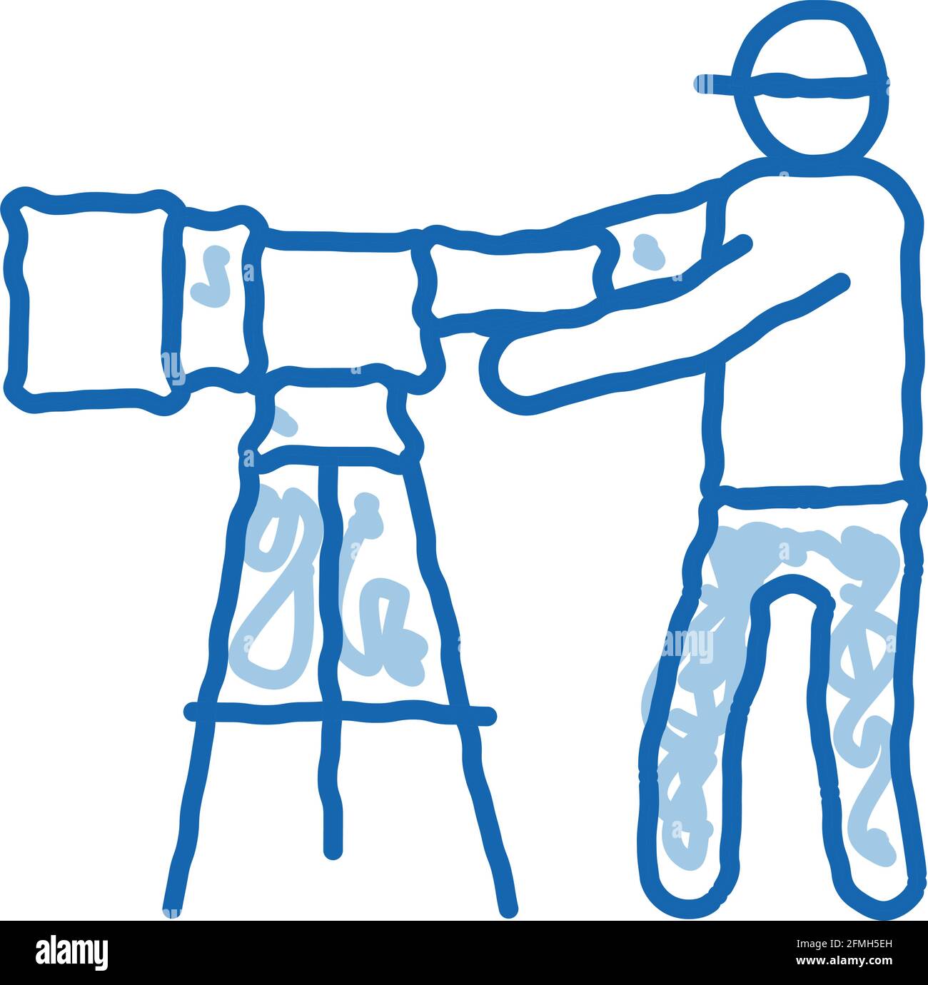 Human With Photo Camera doodle icon hand drawn illustration Stock ...