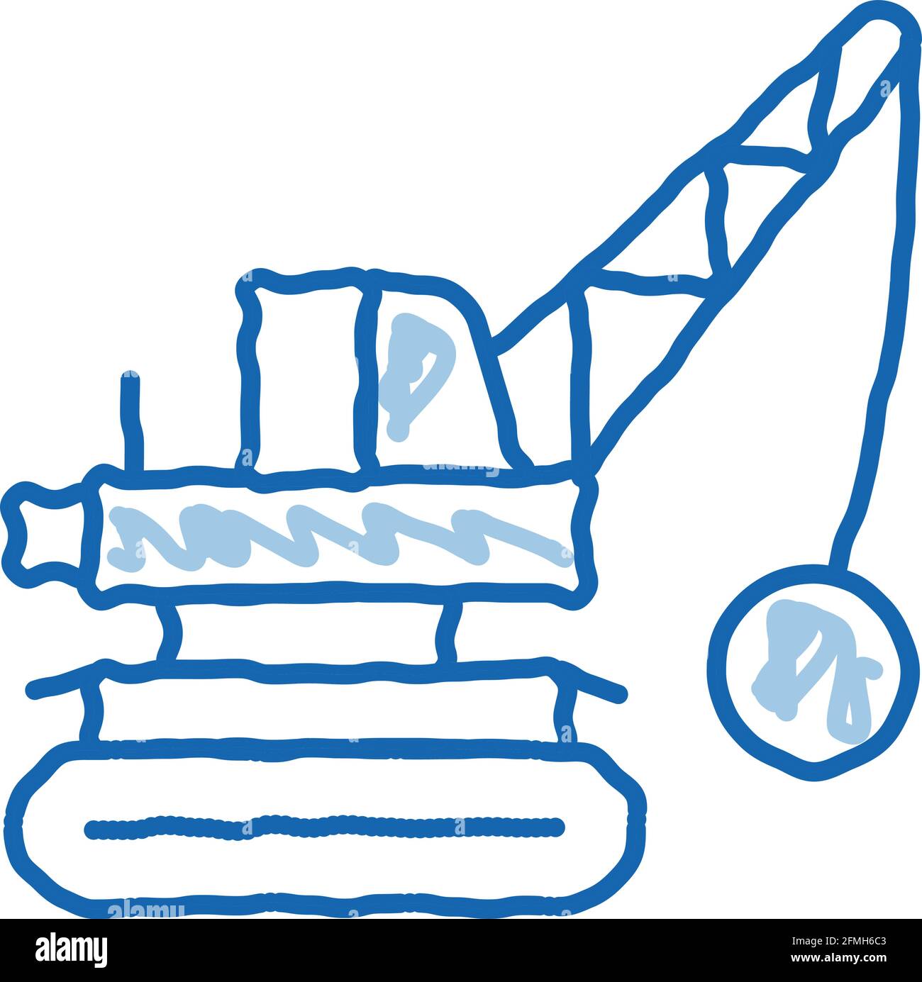 Demolish Machine doodle icon hand drawn illustration Stock Vector Image ...
