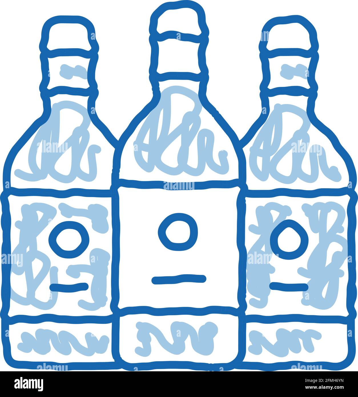 Drink Bottles doodle icon hand drawn illustration Stock Vector