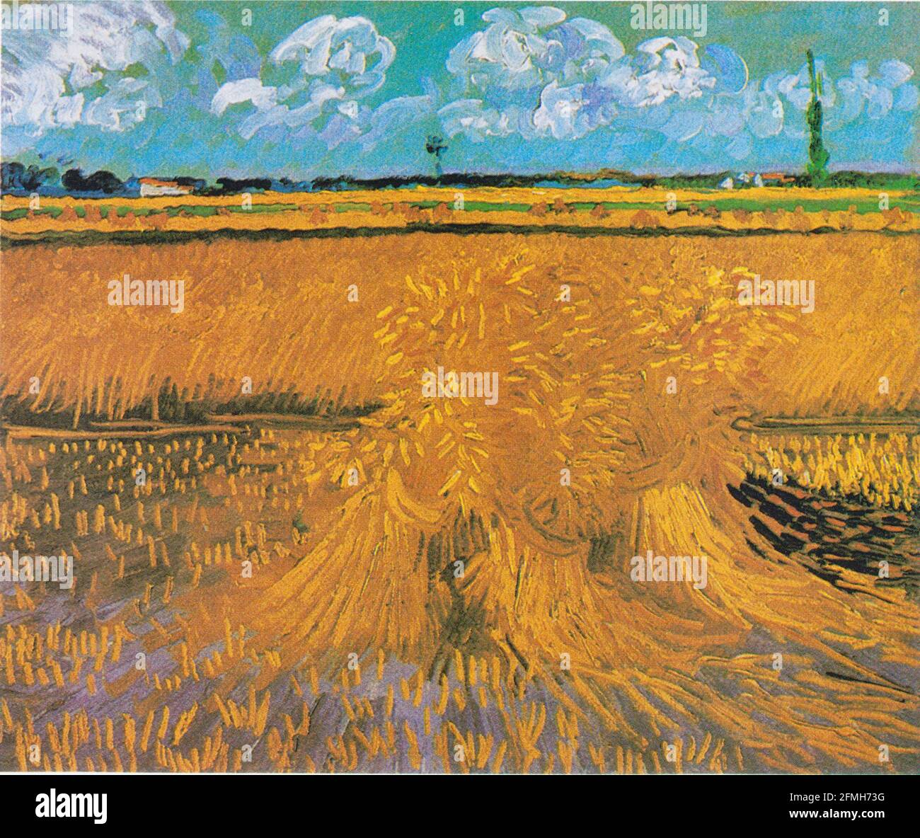 Vincent van Gogh artwork entitled Wheatfield with Sheaves of Corn Stock