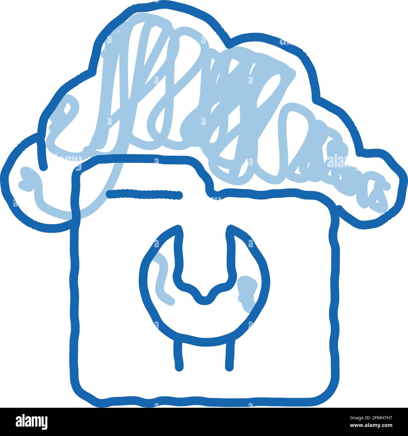 Fix Cloud Folder doodle icon hand drawn illustration Stock Vector Image ...