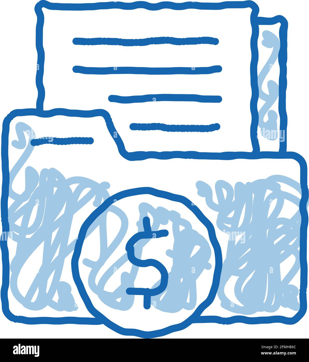 Finance Files doodle icon hand drawn illustration Stock Vector Image ...