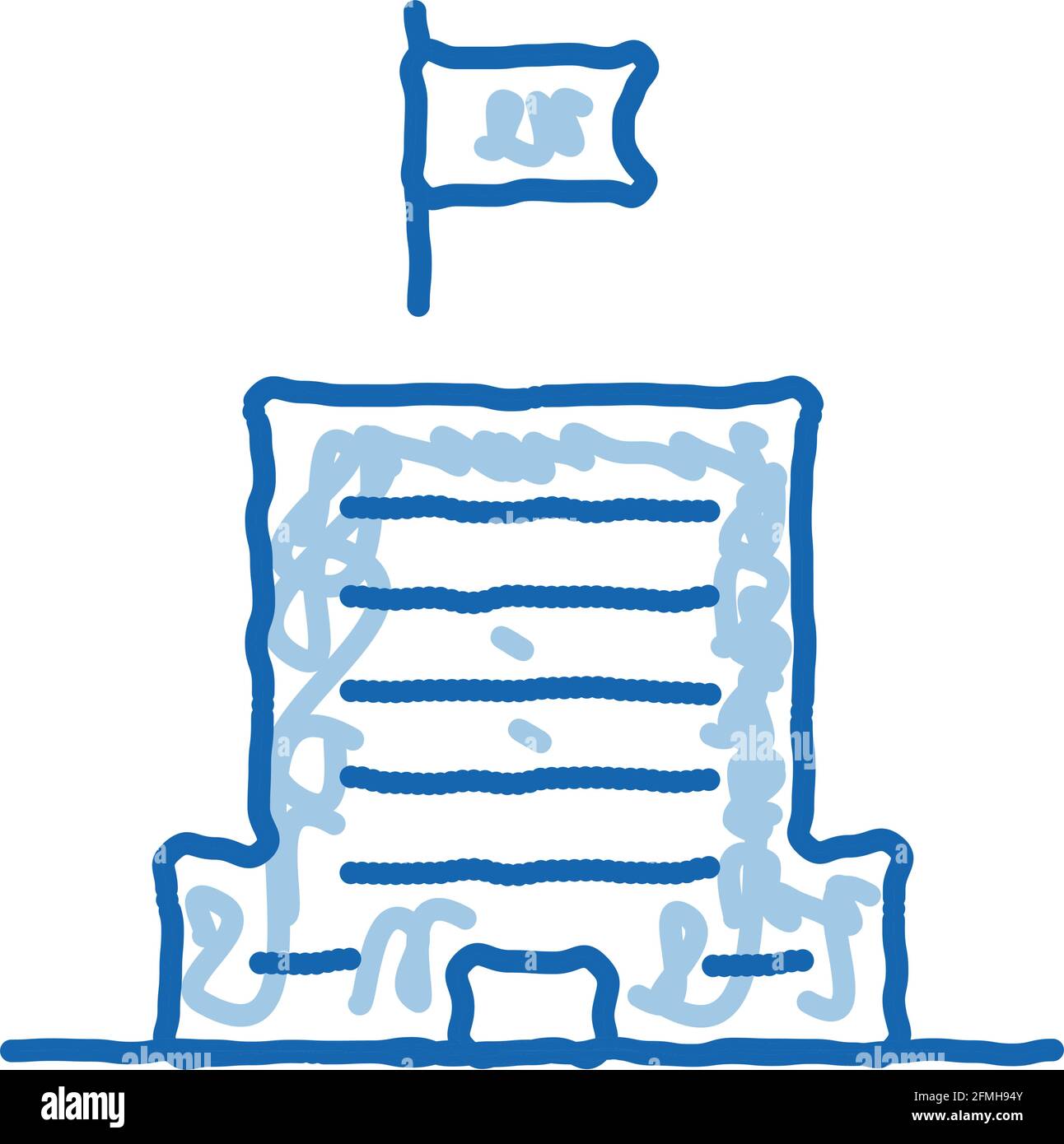 Skyscraper Flag doodle icon hand drawn illustration Stock Vector Image ...