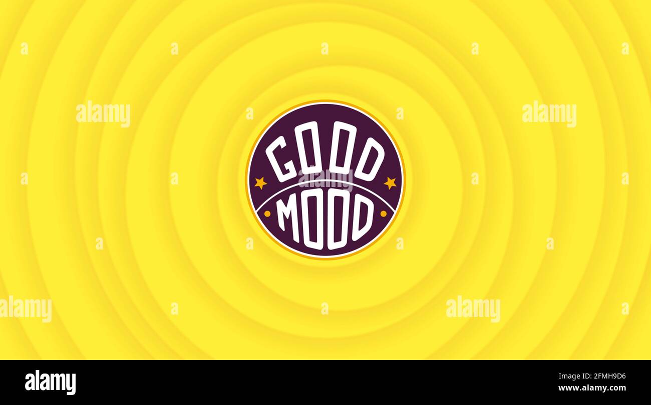 Good Mood. Motivational positive design. Bright volumetric wavy pattern with layered effect. Vector template Stock Vector