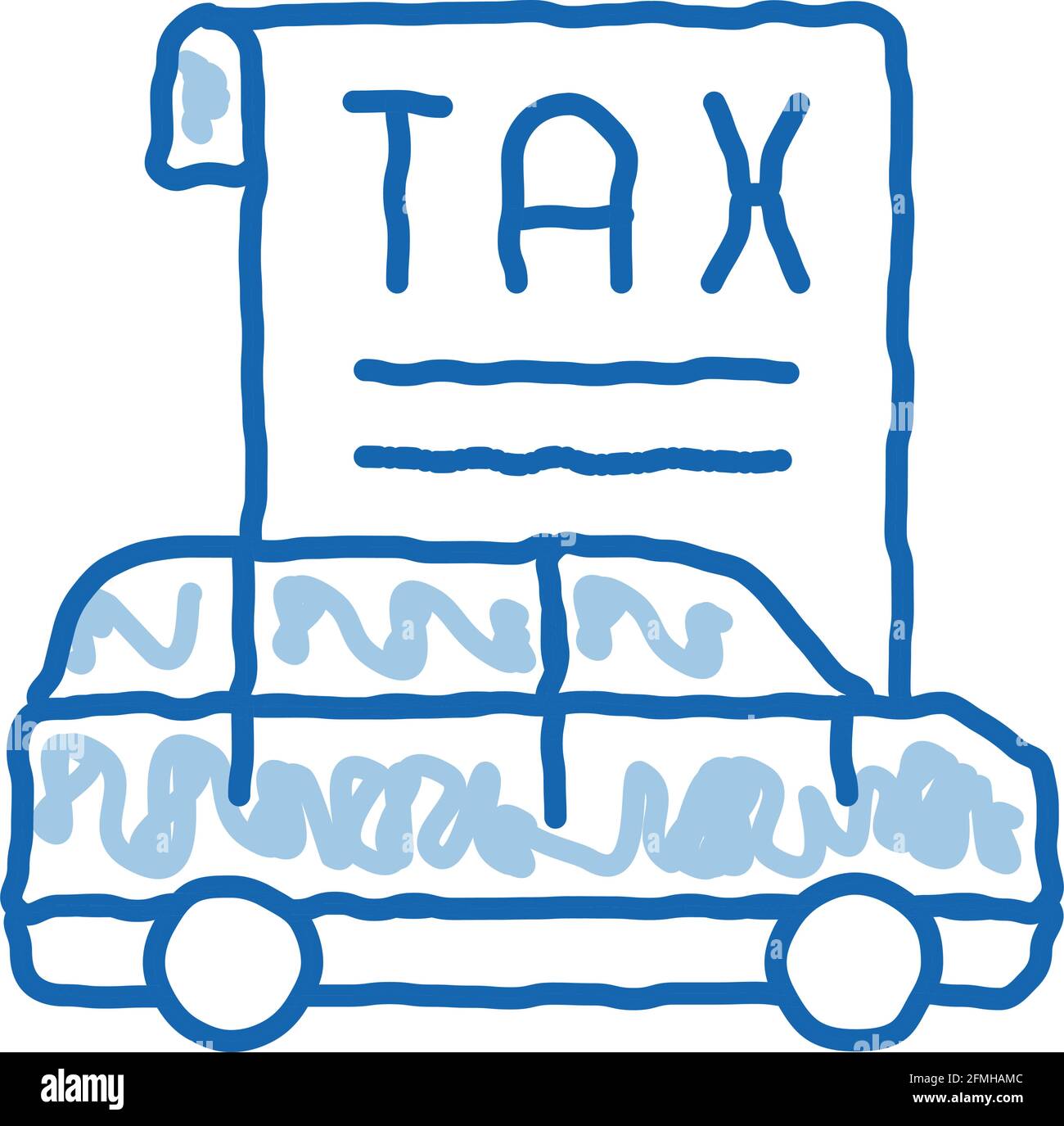 Car Tax Receipt doodle icon hand drawn illustration Stock Vector Image