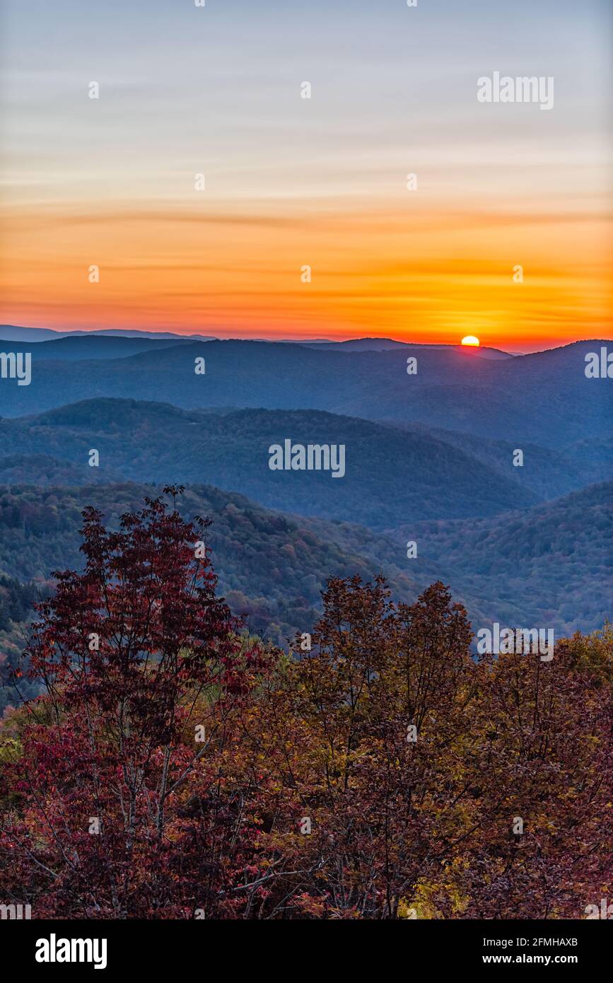 High angle aerial vertical view on West Virginia Monongahela national